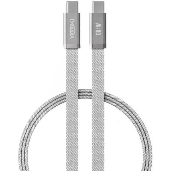 Фото - Кабель YOKI Type-C to Type-C 60W 1.2m Gray (AI65 AIR)